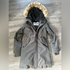 Aritzia TNA summit parka XS grey/charcoal